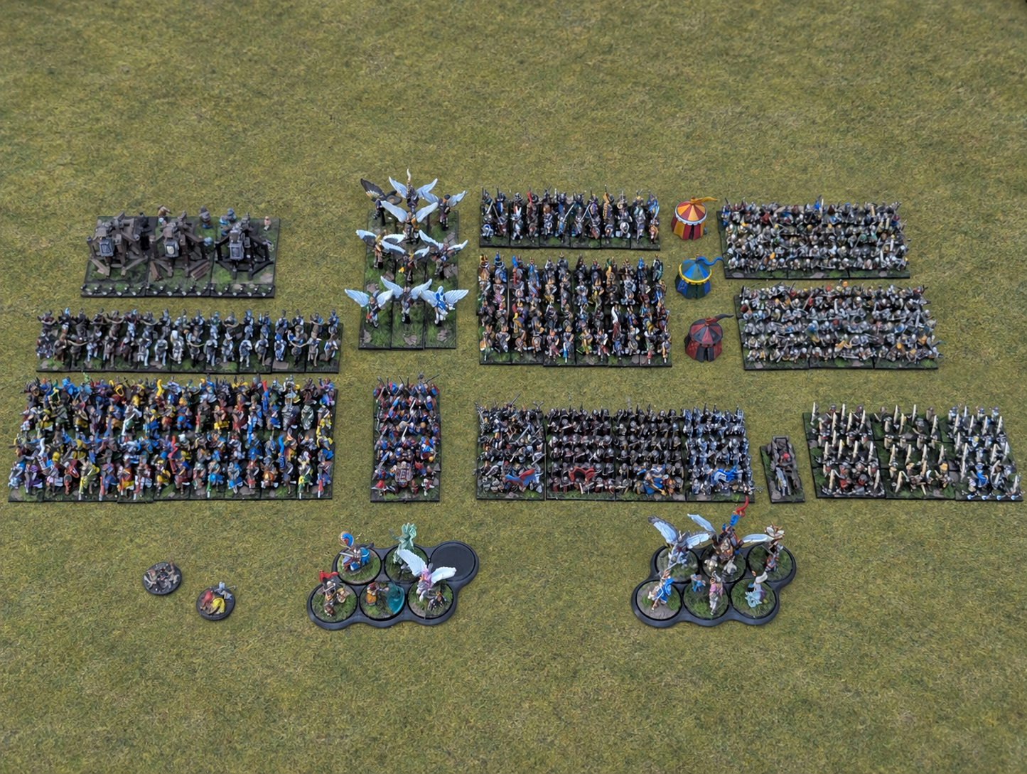 Warmaster 10mm scale army featuring multiple unit types.