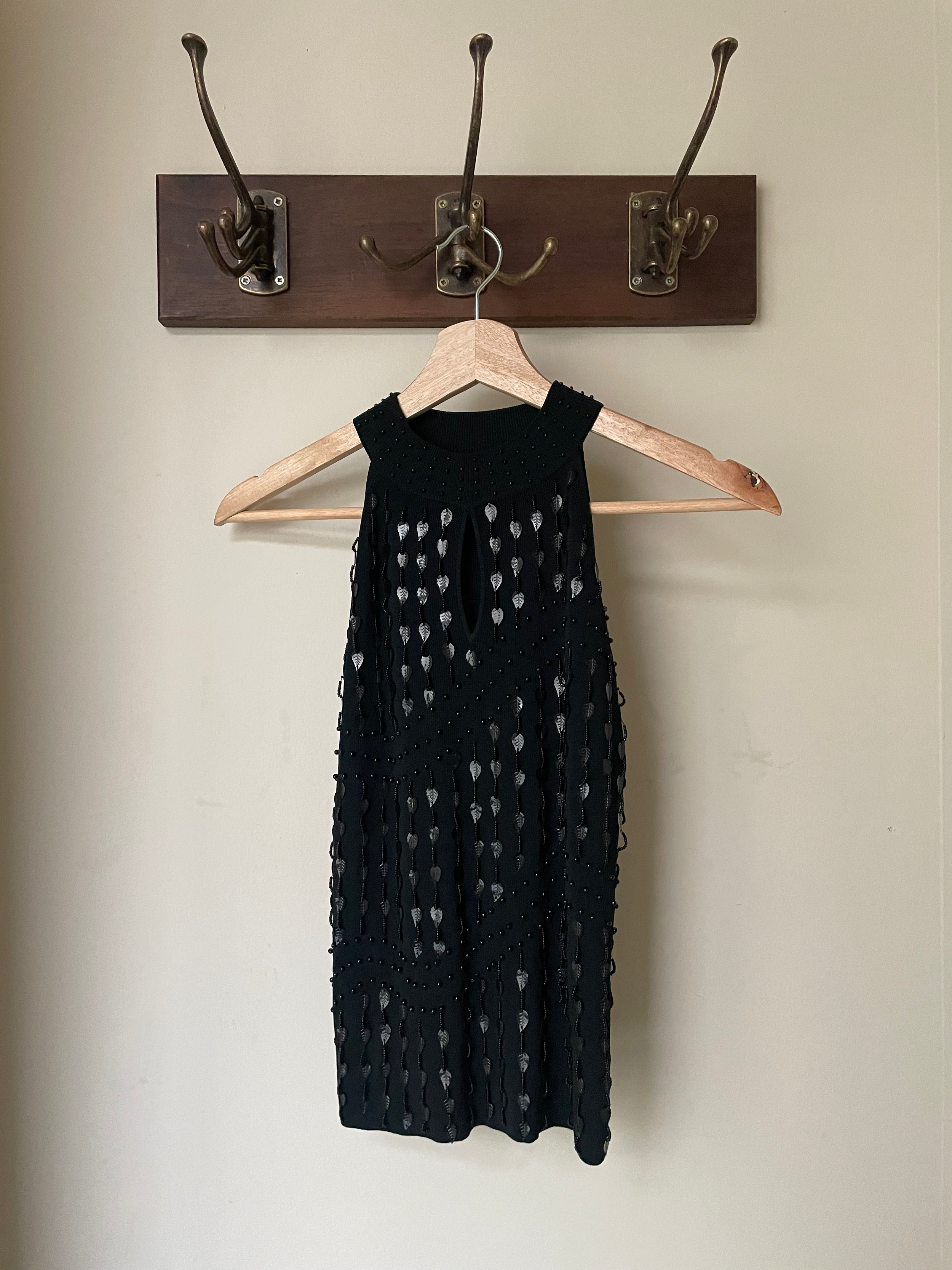 Beaded Black Sleeveless Top