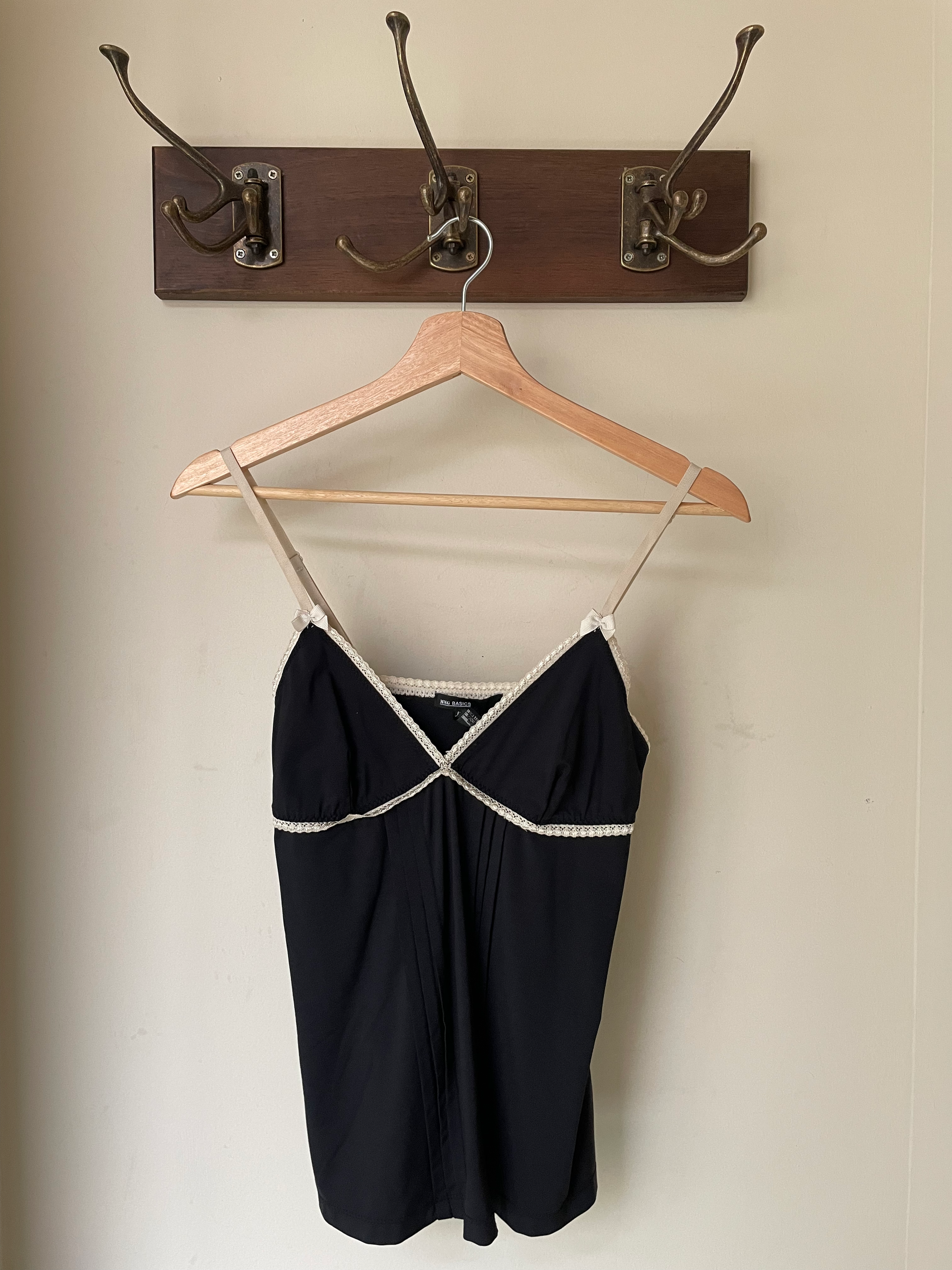 Black Camisole with Lace Trim