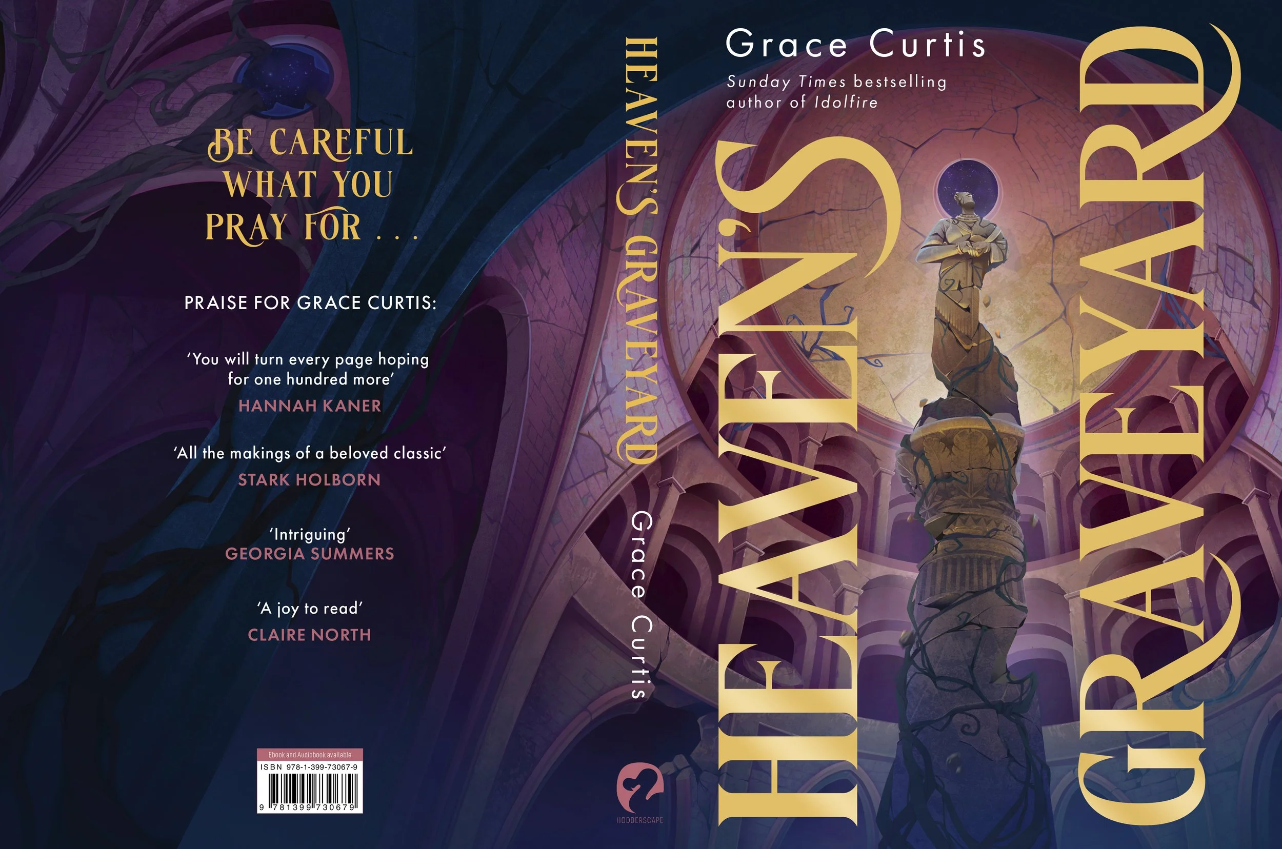 Heaven's Graveyard hardcover edition by Grace Curtis, published by Hodderscape/Hodder & Stoughton, cover illustration by Aled Thompson