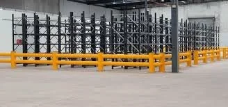 Factory safety barrier and bollards installed by RJL to separate machinery and pedestrian zones, WHS compliant
