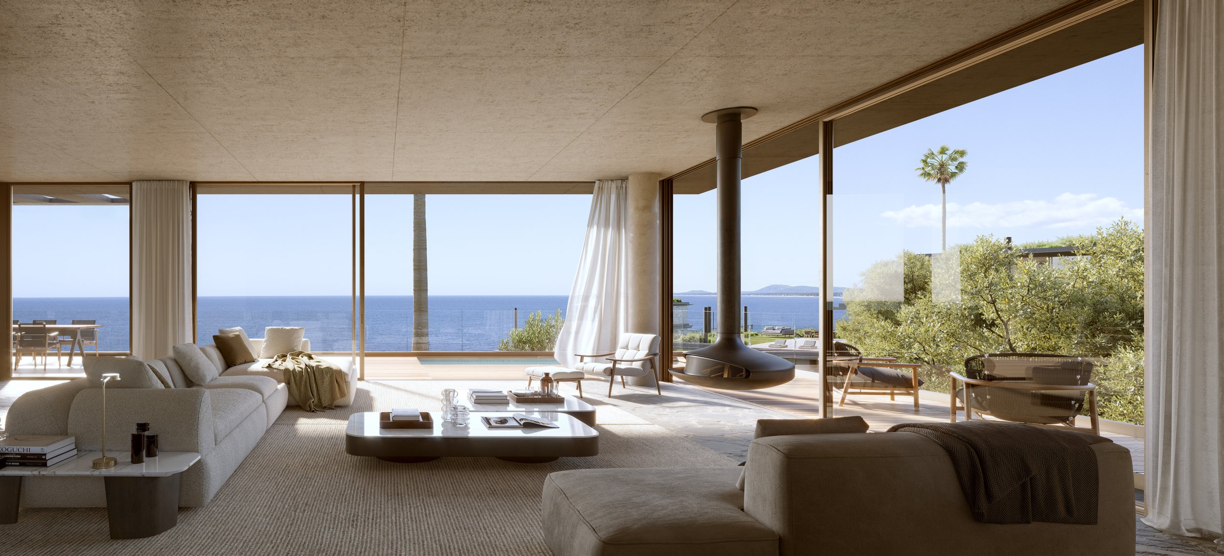 Luxury oceanfront residence interior in Punta del Este, Uruguay