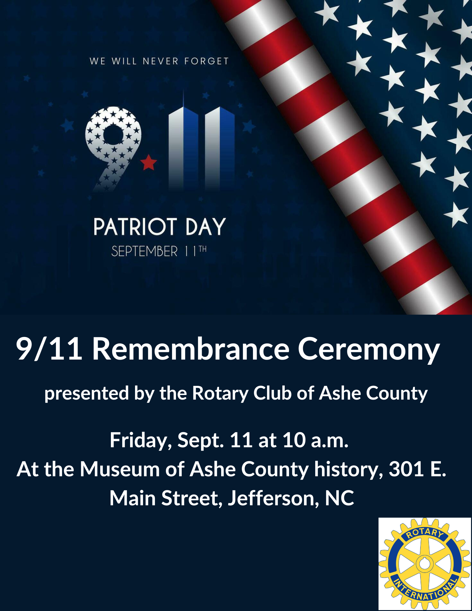Ashe County Rotary Club 9/11 Memorial Ceremony