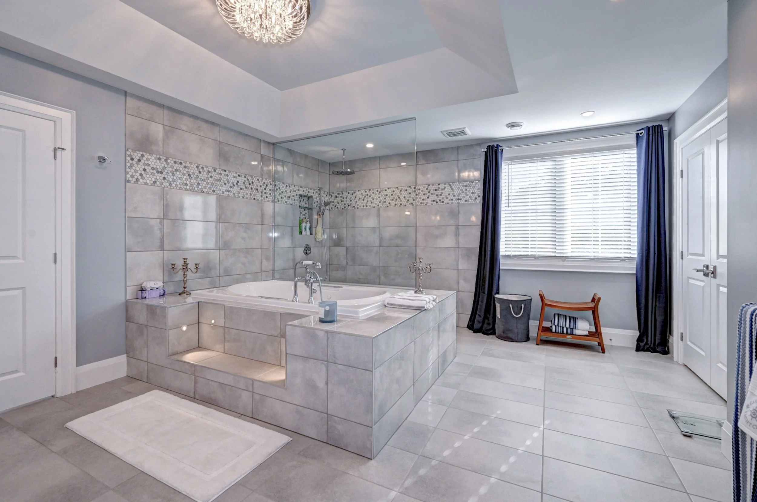 interior shot of custom tiling in bathroom