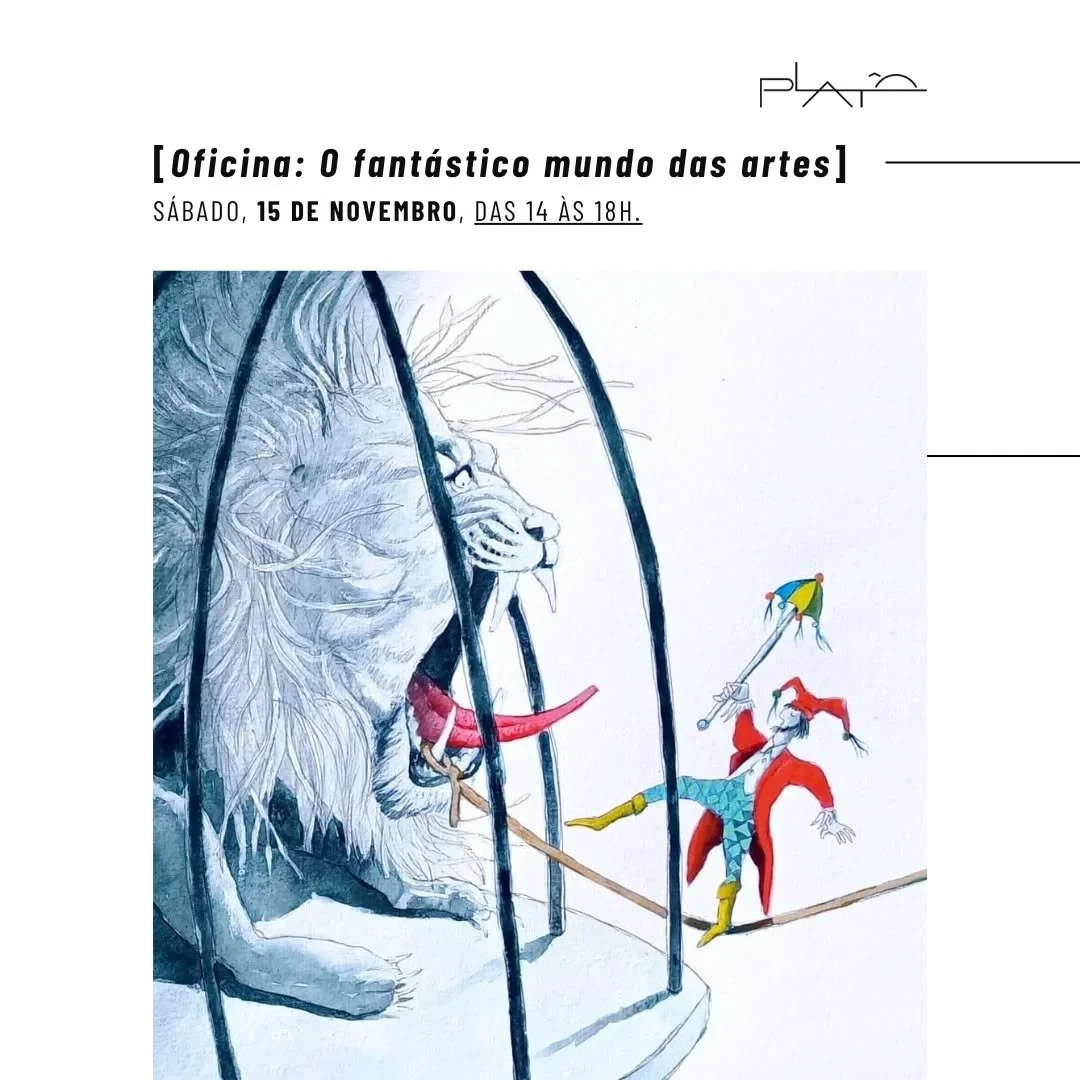 Oficina &ndash; O fant&aacute;stico mundo das artes: Gran Circo

P&uacute;blico: at&eacute; 12 crian&ccedil;as de 5 a 14 anos
Mediadores: Vin&iacute; Souza e Mirela Borges (Coletivo Arter&ecirc;)
Data: 15/11 (s&aacute;bado), das 14h &agrave;s 18h

A 
