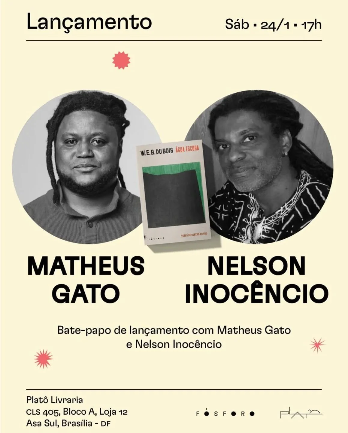 No pr&oacute;ximo s&aacute;bado, 24 de janeiro, &agrave;s 17h, a Plat&ocirc; receber&aacute; os pesquisadores Matheus Gato e Nelson Inoc&ecirc;ncio para um bate-papo sobre a obra de W.E.B. Du Bois. Imperd&iacute;vel! 

Matheus Gato de Jesus &eacute; 