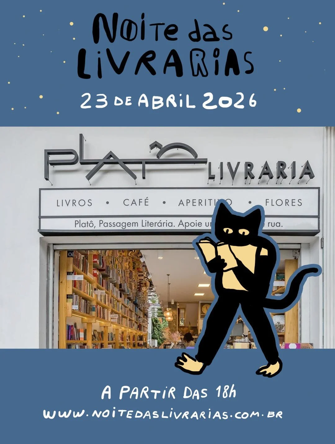 Anota a&iacute; na agenda! ✨
Quinta-feira, 23 de abril de 2026. 

Na ocasi&atilde;o da Noite das Livrarias de Bras&iacute;lia, nossa primeira Platin&ecirc; vem para somar e tornar esse dia, que merece celebra&ccedil;&atilde;o, ainda mais especial.

A