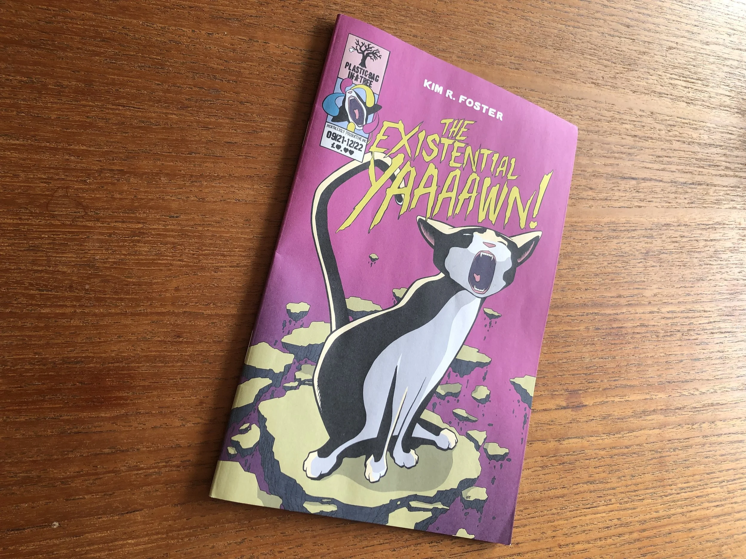 existential yawn cat comic book illustration drawing plasticbaginatree
