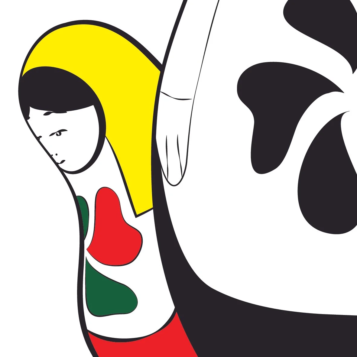 Russian doll drawing illustration