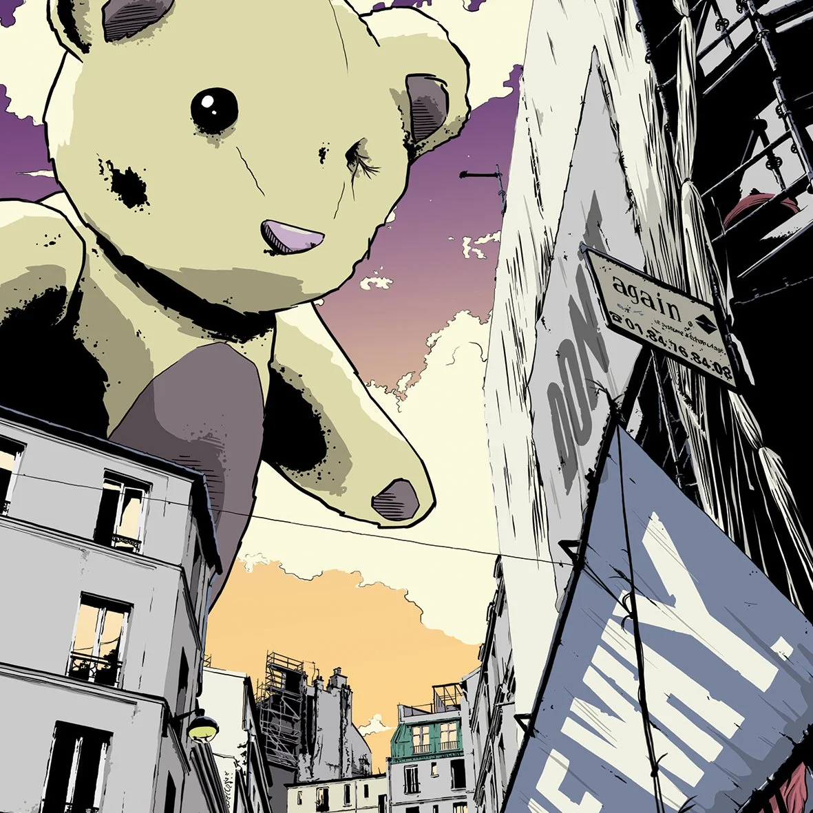 bear Paris comic book drawing illustration