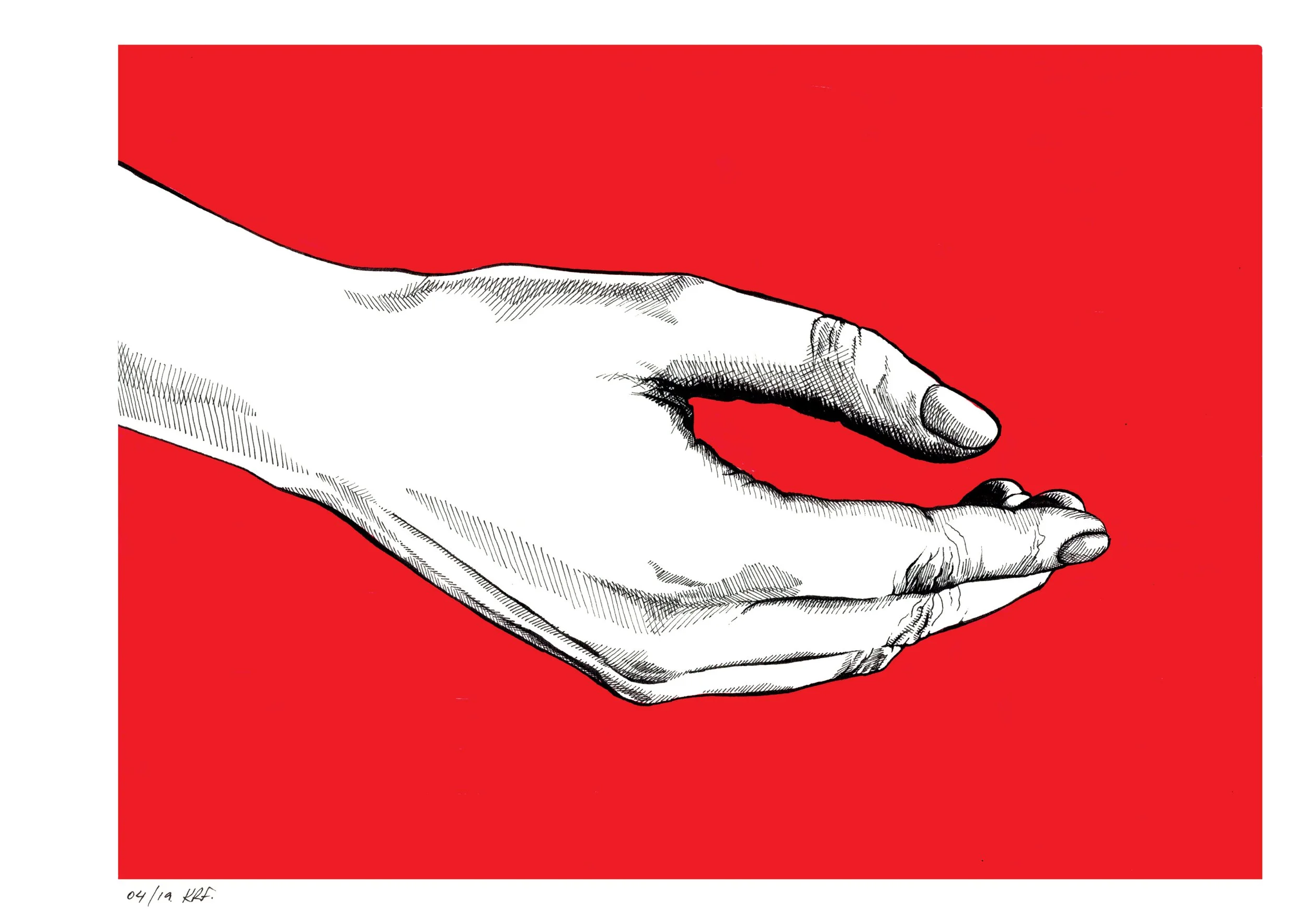 hand line drawing illustration red plasticbaginatree