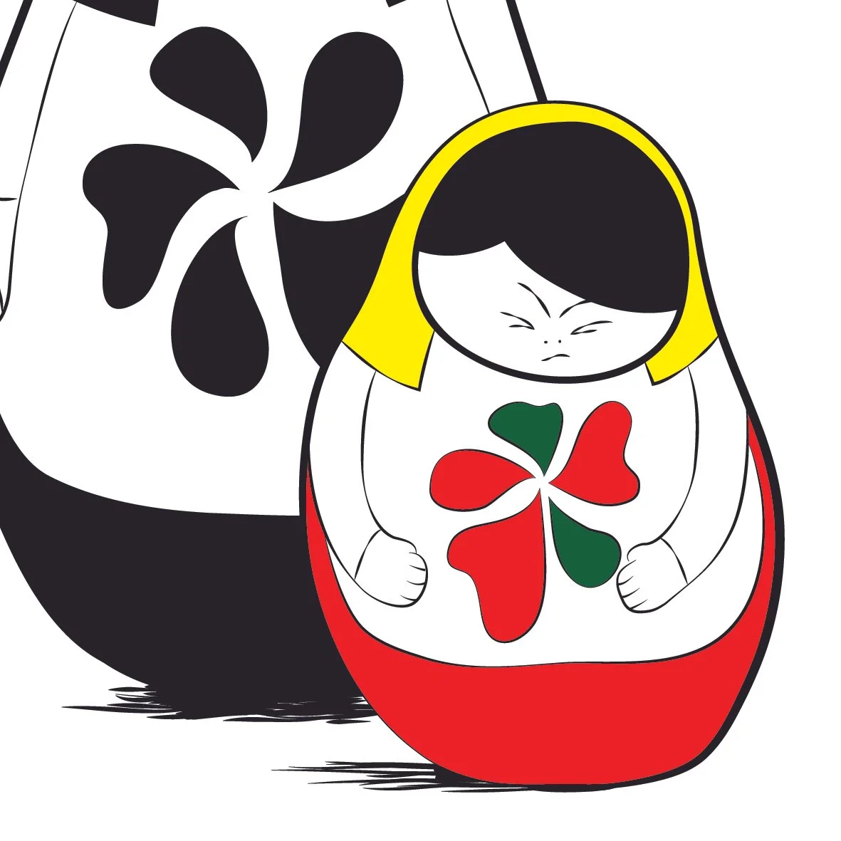 Russian doll drawing illustration