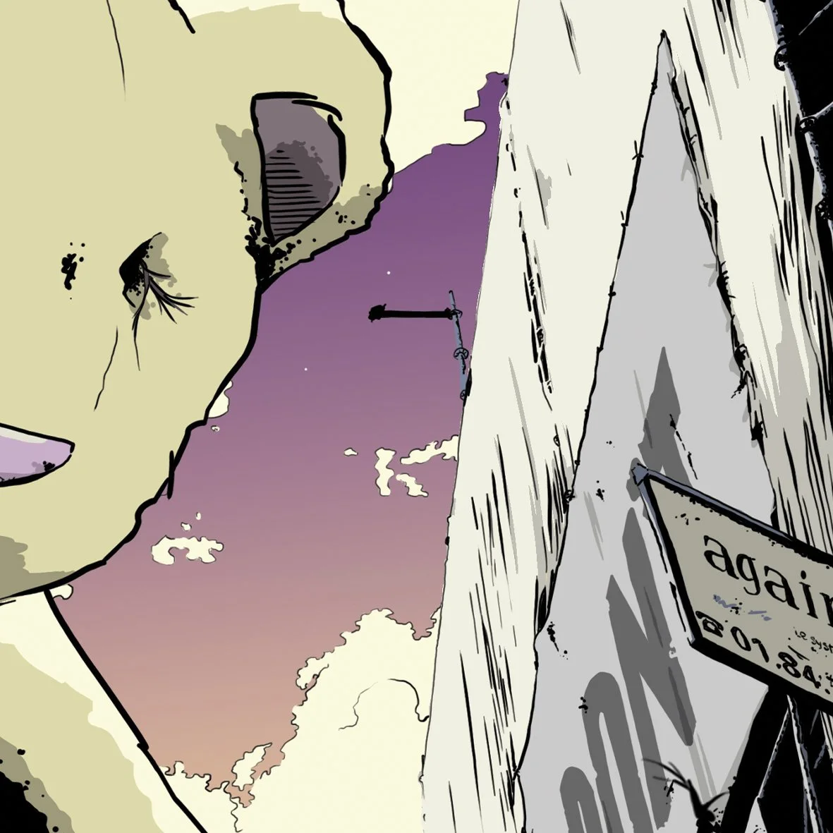 bear in Paris comic book illustration drawing detail