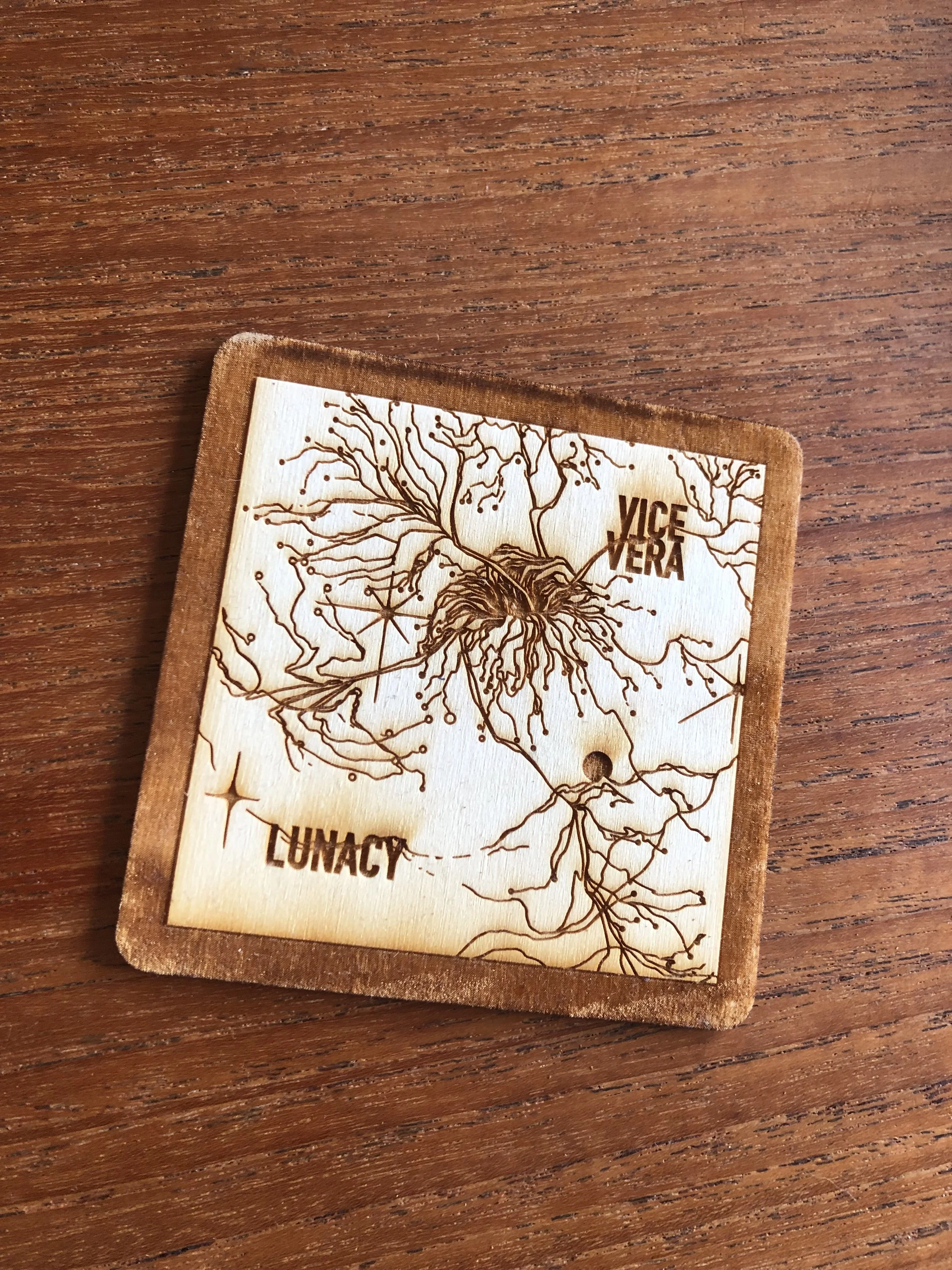 vice vera lunacy universe neurones drawing illustration drinks coaster design