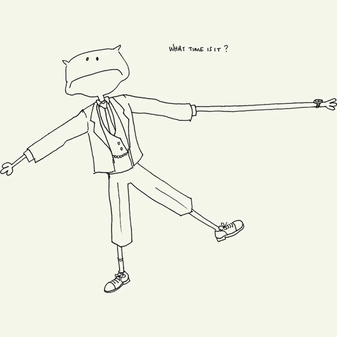 little devil in three piece suit long arm what time watch drawing plasticbaginatree