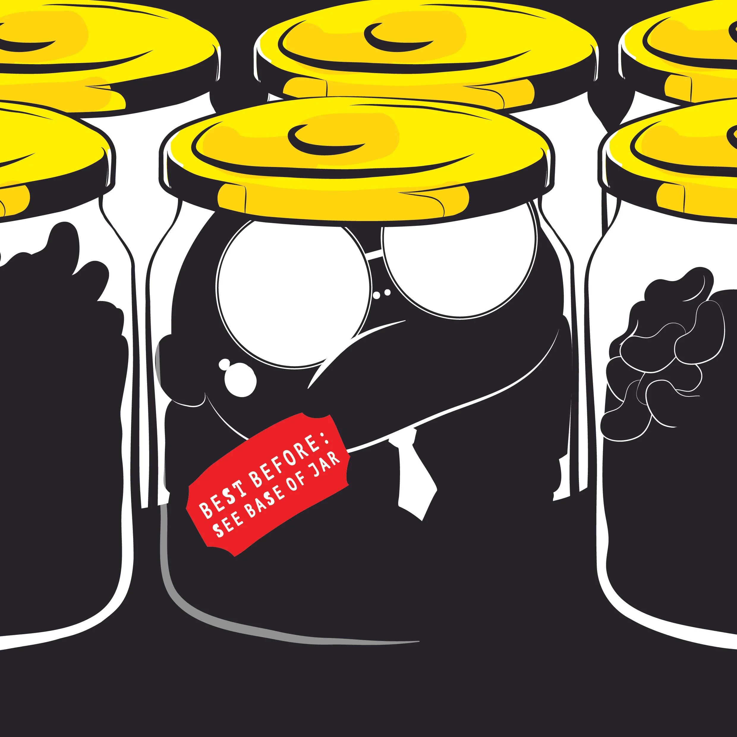 aged out comic book drawing illustration man in jar best before plasticbaginatree