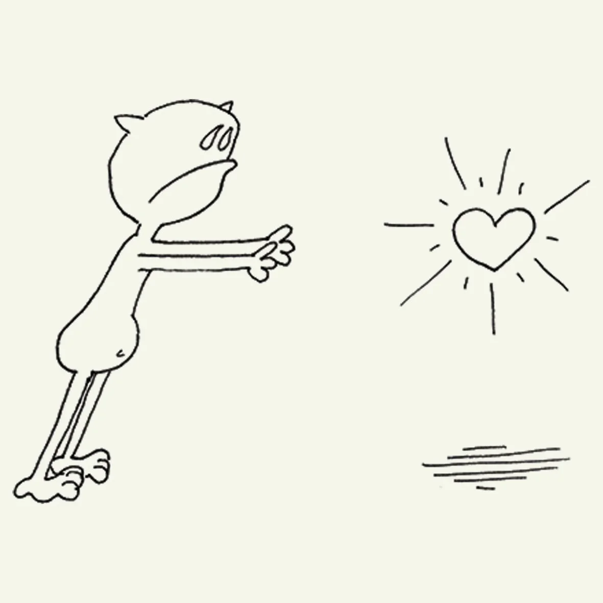 little devil reaching for heart heartbreak drawing plasticbaginatree
