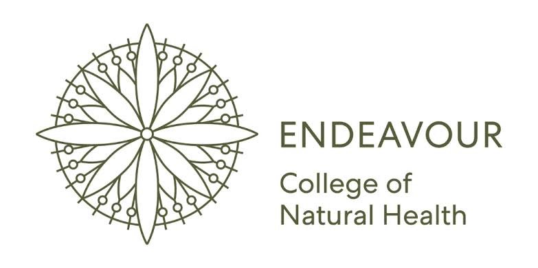 Logo for Endeavour College of Natural Health featuring a geometric floral design and the text 'Endeavour College of Natural Health'.