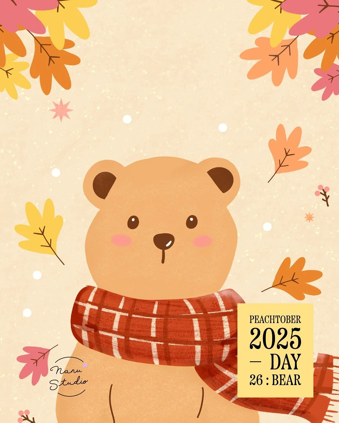 🍂 Petit ourson d&rsquo;automne ! / Little autumn bear!

J&rsquo;ai cr&eacute;&eacute; ce petit ours inspir&eacute; des for&ecirc;ts fran&ccedil;aises pour le challenge #Peachtober d&rsquo;hier 🐻✨ C&rsquo;&eacute;tait un vrai plaisir &agrave; r&eacu