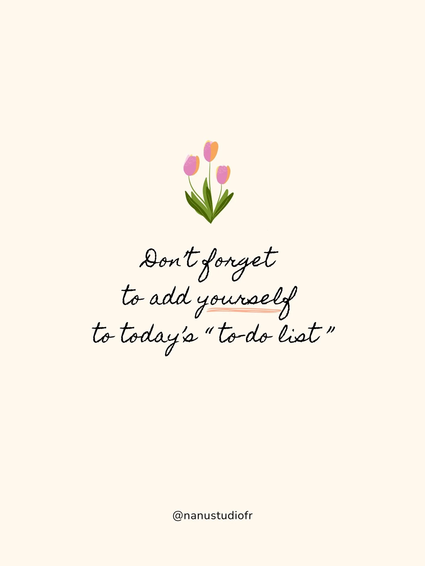 EN &amp; FR 👇🏼
&ldquo;Don&rsquo;t forget to add yourself to today&rsquo;s to-do list&hellip; and buy yourself some flowers&rdquo;. 💐

Sometimes, we forget to treat ourselves, to take care of ourselves. 10 minutes is all it takes. Today, I&rsquo;m 