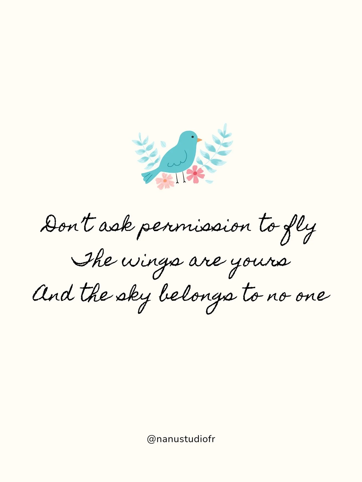 &laquo;&nbsp;Don&rsquo;t ask permission to fly. Your wings are yours. And the sky belongs to no one.&nbsp;&raquo;🌟

Today is Feel Good Tuesday: a day to dare, grow, and soar.

Have a great week ! 🤗

FR 👇🏼

&laquo;&nbsp;N&rsquo;attends pas la perm