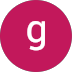 A pink or magenta circular icon with a lowercase white letter 'g' in the center.