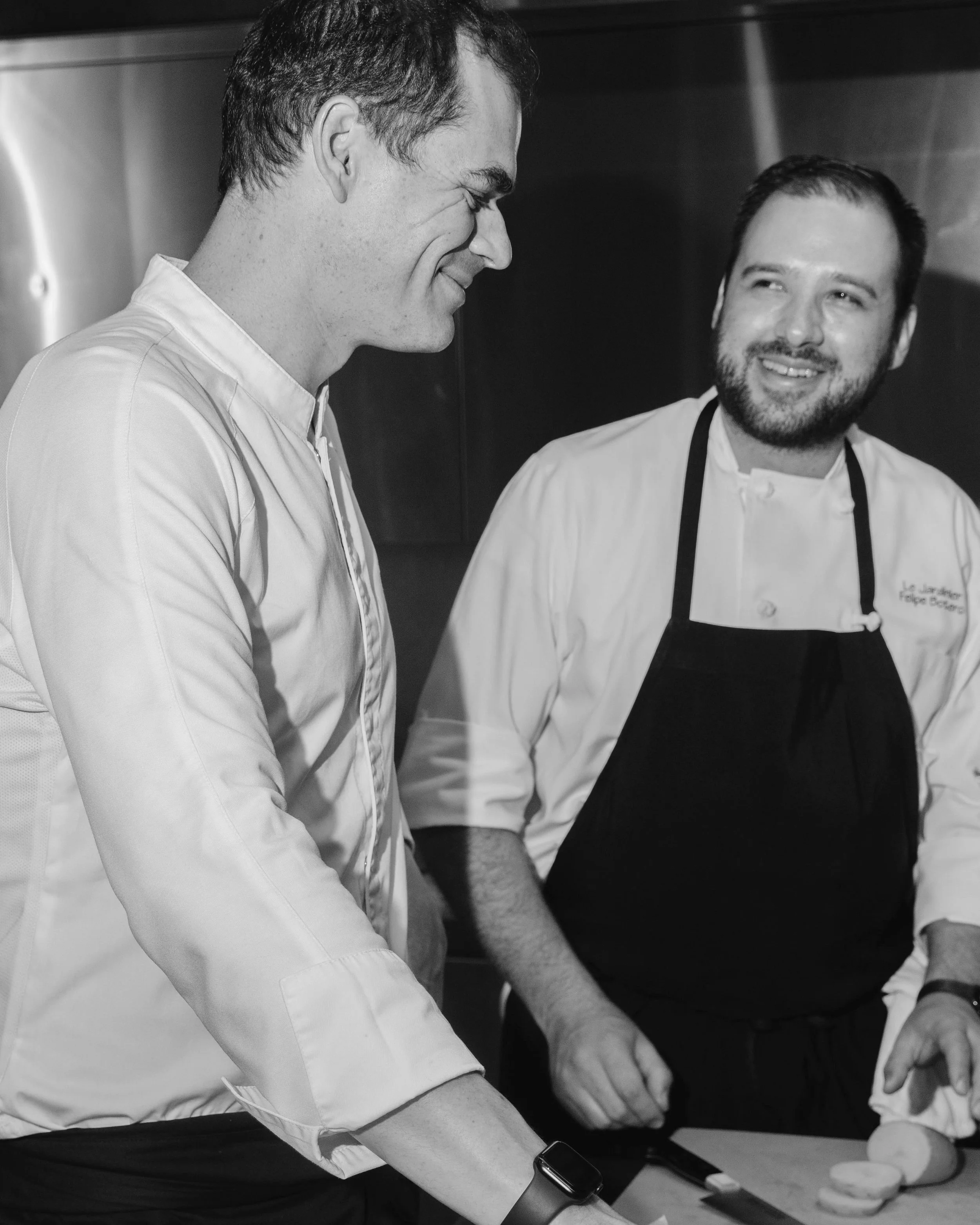 Chef Olivier and Chef Felipe in the kitchen