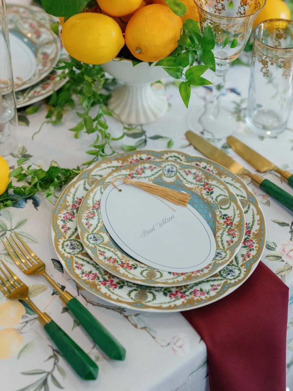 custom menu design on tablescape