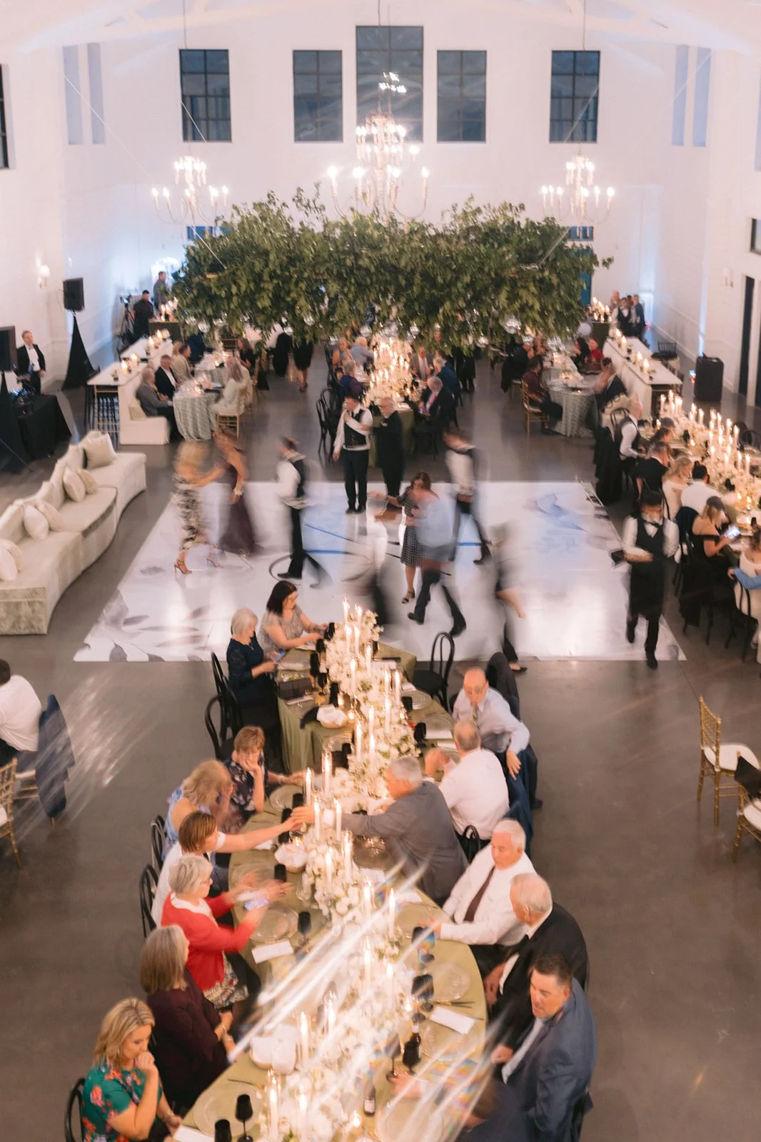 dance floor and head table with guests