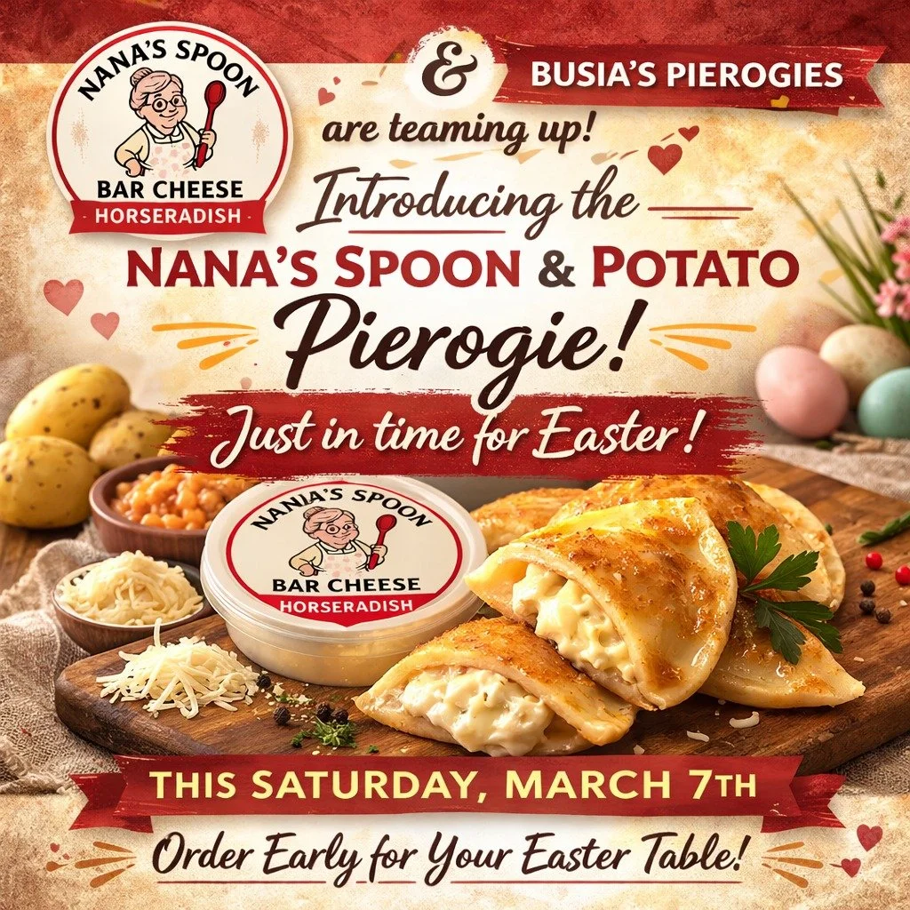 Something special is happening in the kitchen.

Nana&rsquo;s Spoon and @i_love_busias_pierogies have teamed up to create a new pierogie filled with Nana&rsquo;s famous horseradish bar cheese and potato. It&rsquo;s rich, a little tangy, and exactly th