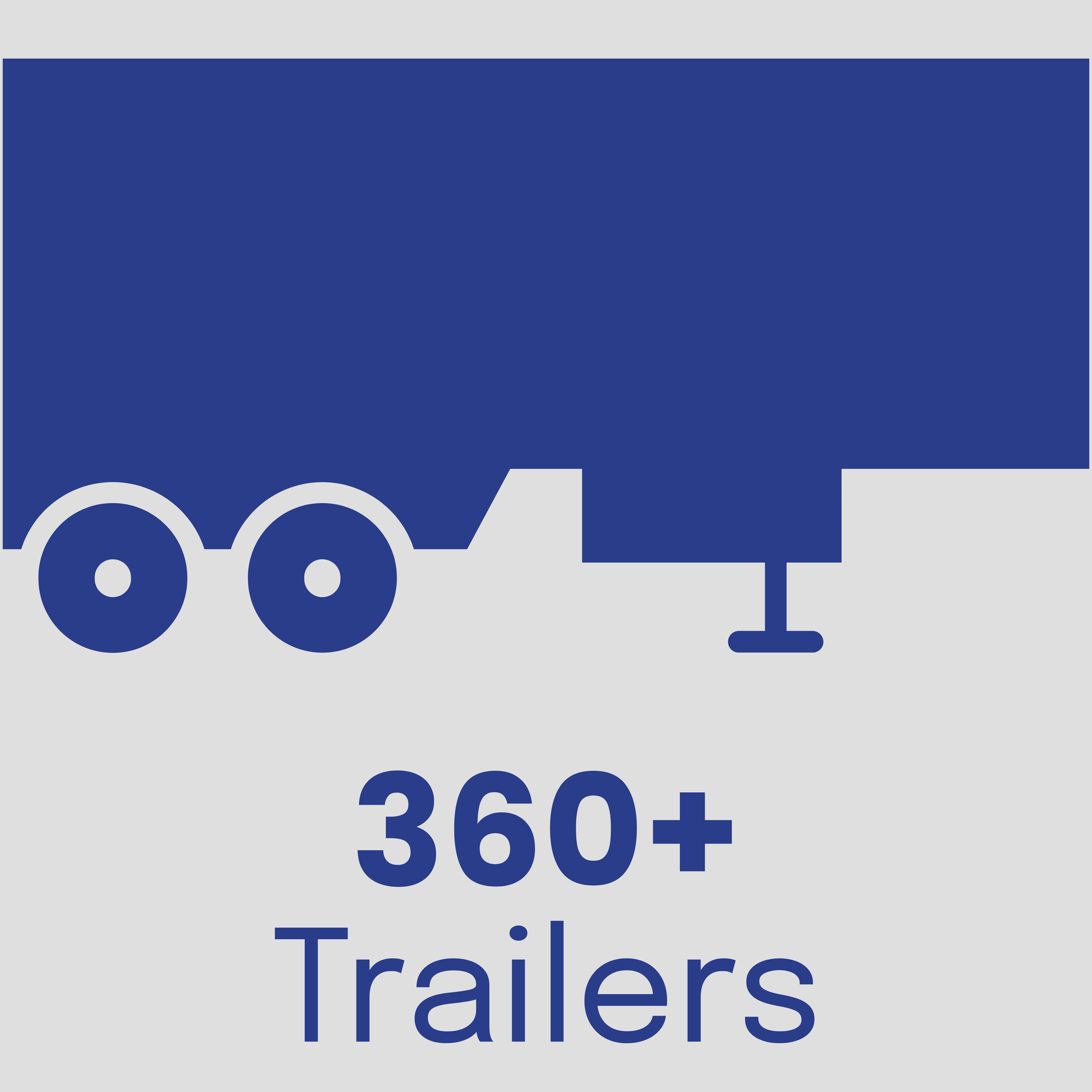 Icon of a trailer with the text "360+ Trailers"