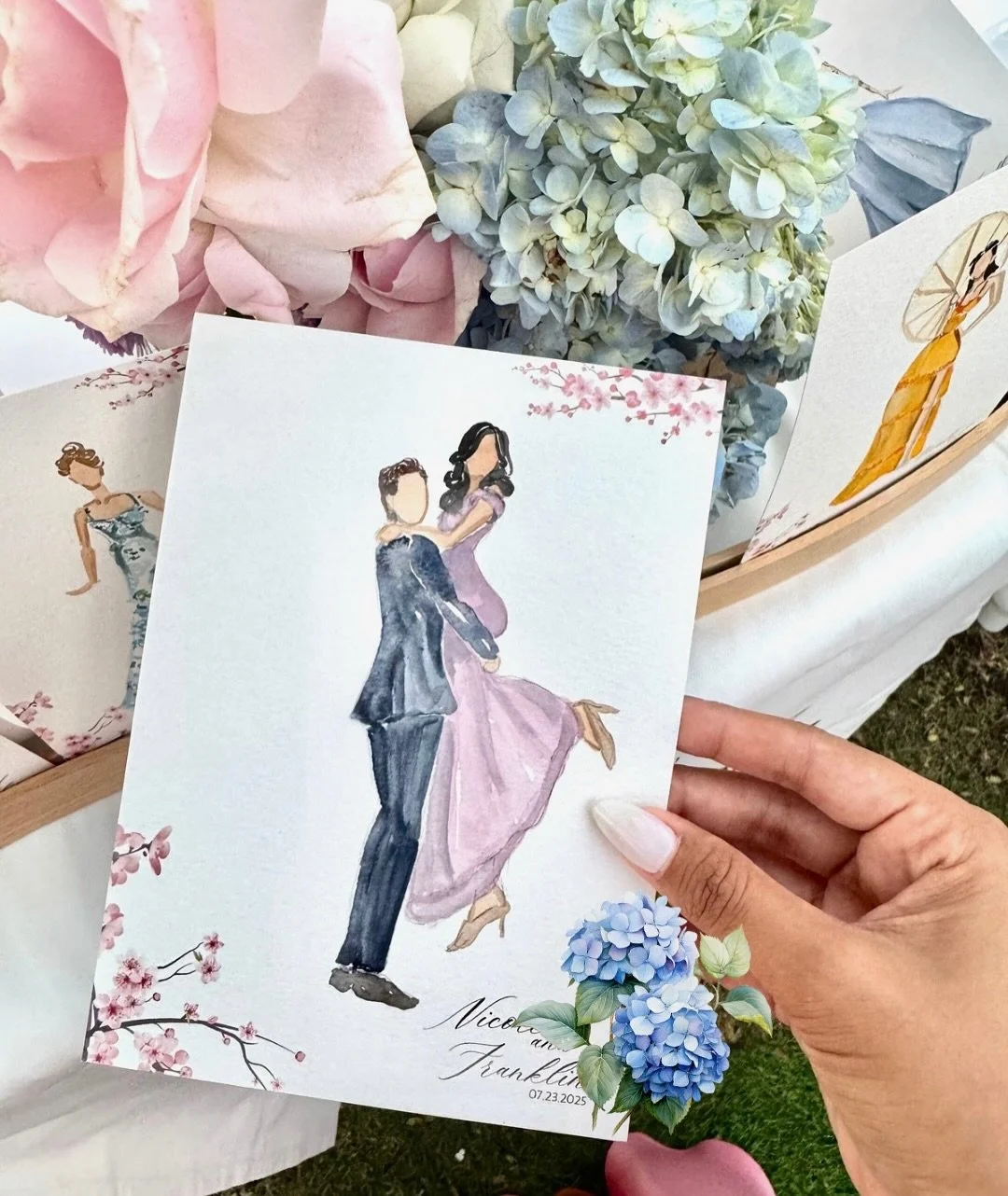 I didnt know i had this photo😅 if only i knew i would've made this the illustration of the week! 😅 but oh well! Bride's dad and mum were still cute anyway 🤪💖 #liveweddingpainting #balibride #baliweddings 

(2nd photo is from their website invitat