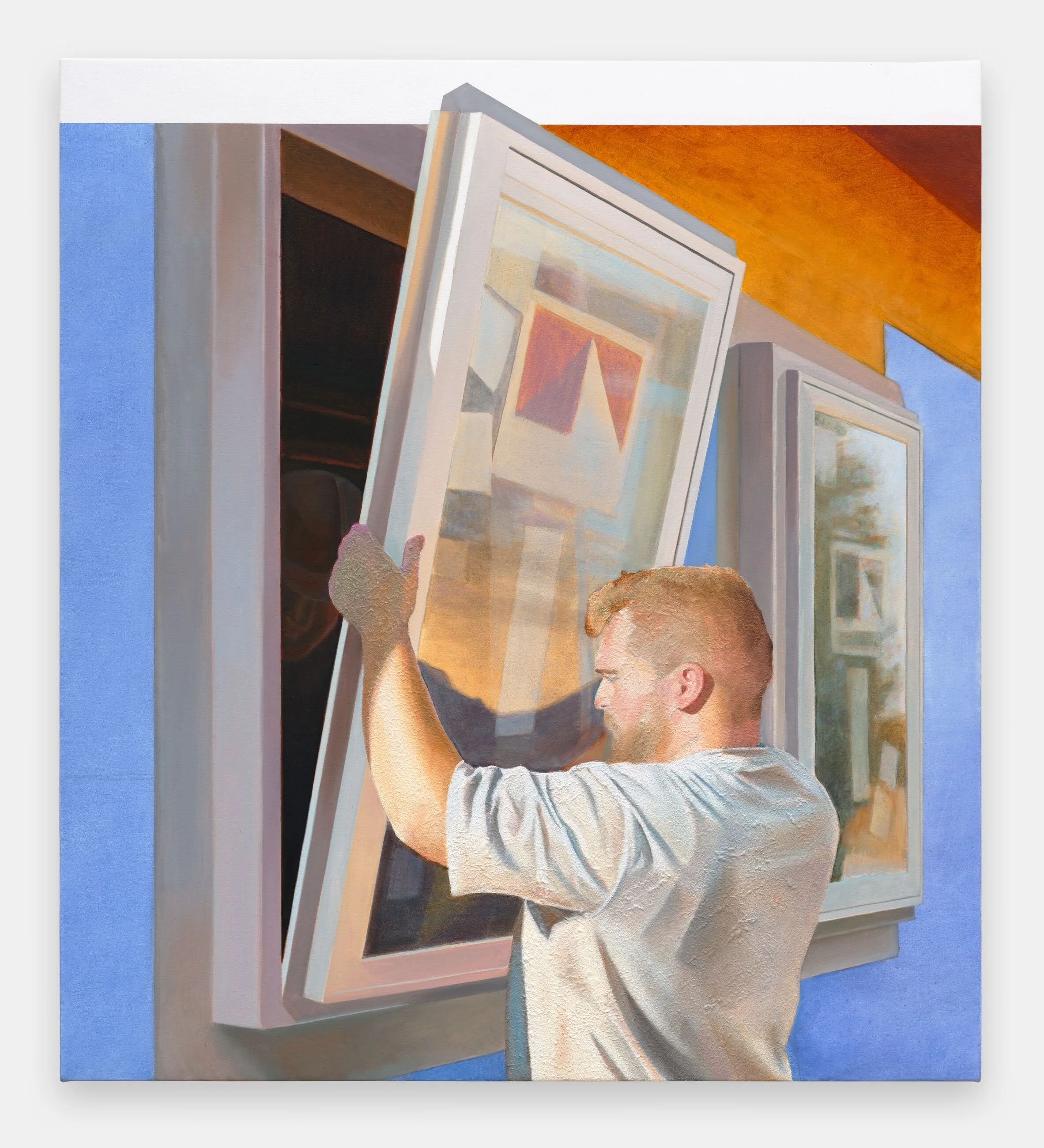 Reflection
2026
Oil, acrylic and sand on canvas
160 x 145 x 3.6 cm
63 x 57 1/8 x 1 3/8 in
Photograph by Eva Herzog