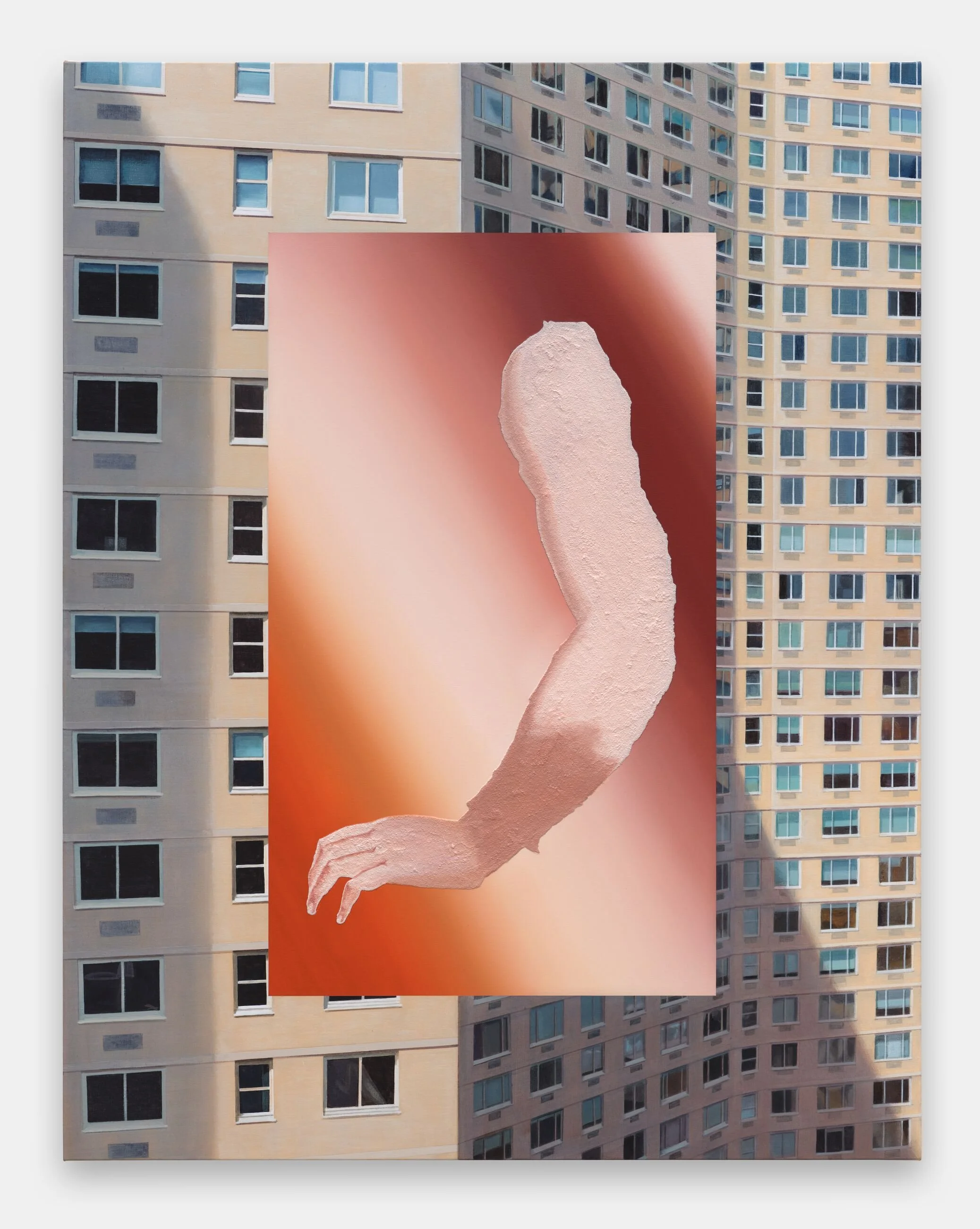 Marginalia
2026
Oil, acrylic and sand on linen
185 x 145 x 3.6 cm
72 7/8 x 57 1/8 x 1 3/8 in
Photograph by Eva Herzog