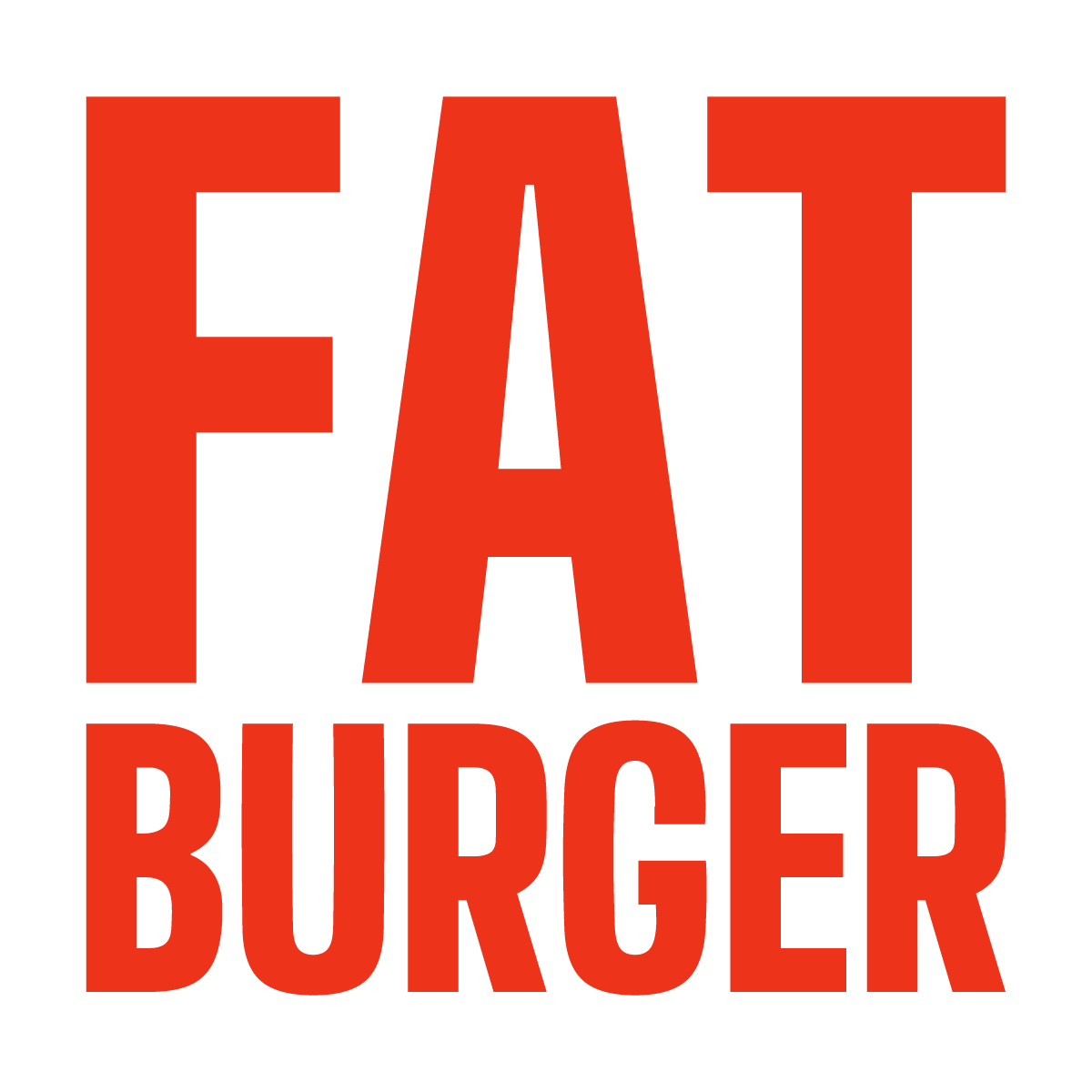 FATBURGER rebranding logo design, stacked solid typography