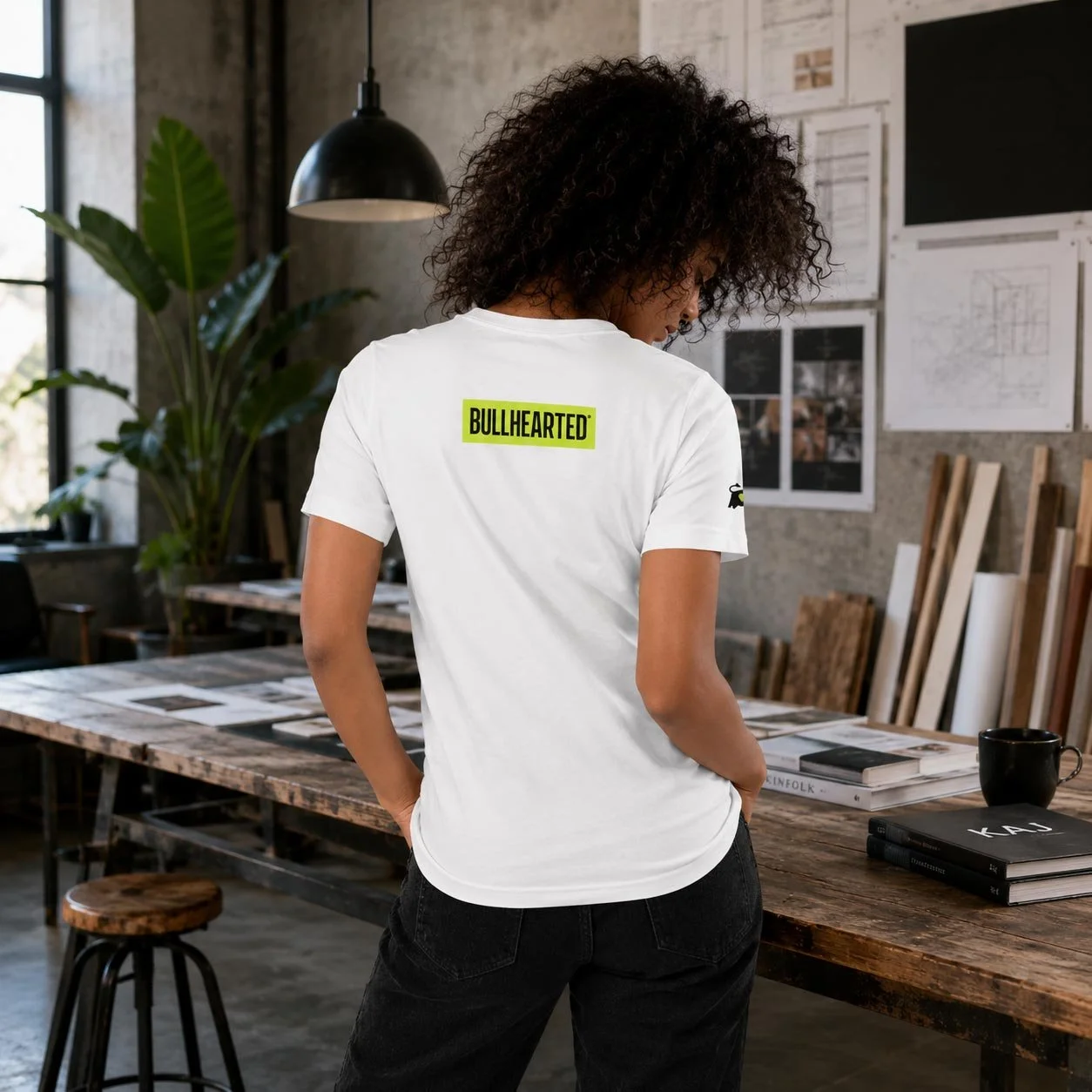 Bullhearted Charge Ahead art collage tshirt - back view