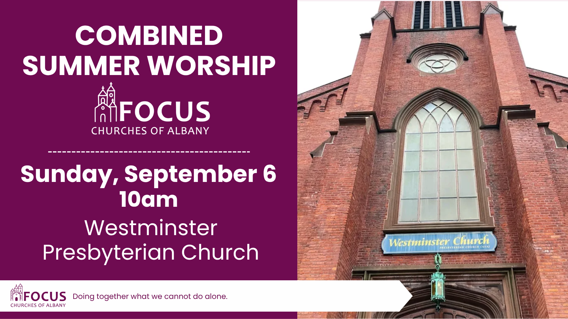 FOCUS Combined Summer Worship – September
