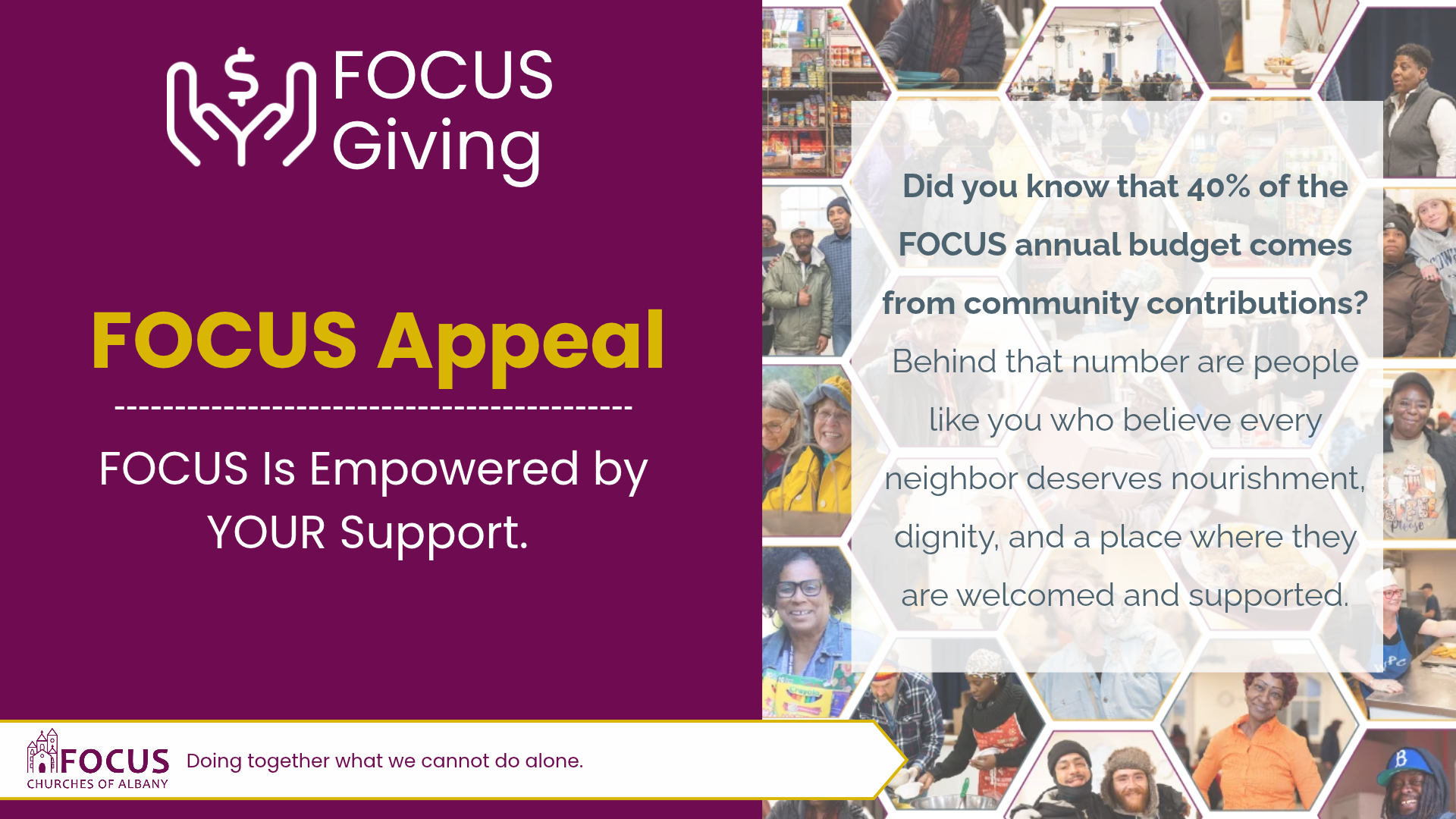 FOCUS Appeal: FOCUS Is Empowered by YOUR Support