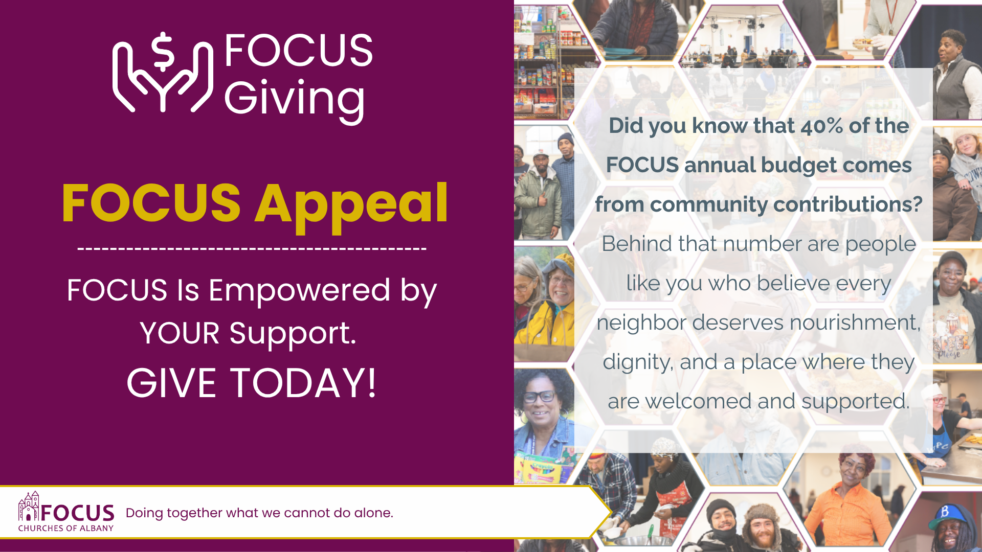 FOCUS Appeal: FOCUS Is Empowered by YOUR Support