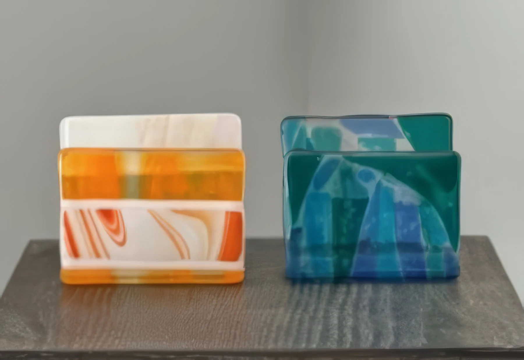 Fused Glass Napkin/Mail Holders with Glass by Lori King
