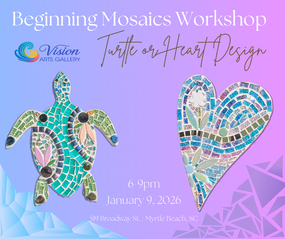 Beginning Mosaics Workshop: Turtle or Heart Design