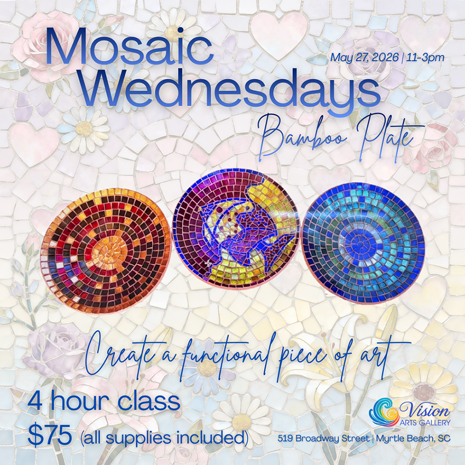 Mosaic Wednesday - Make a Functional Piece of Art, a Bamboo Plate