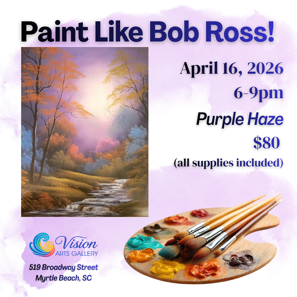 Paint like Bob Ross—yes, you can! “Purple Haze”