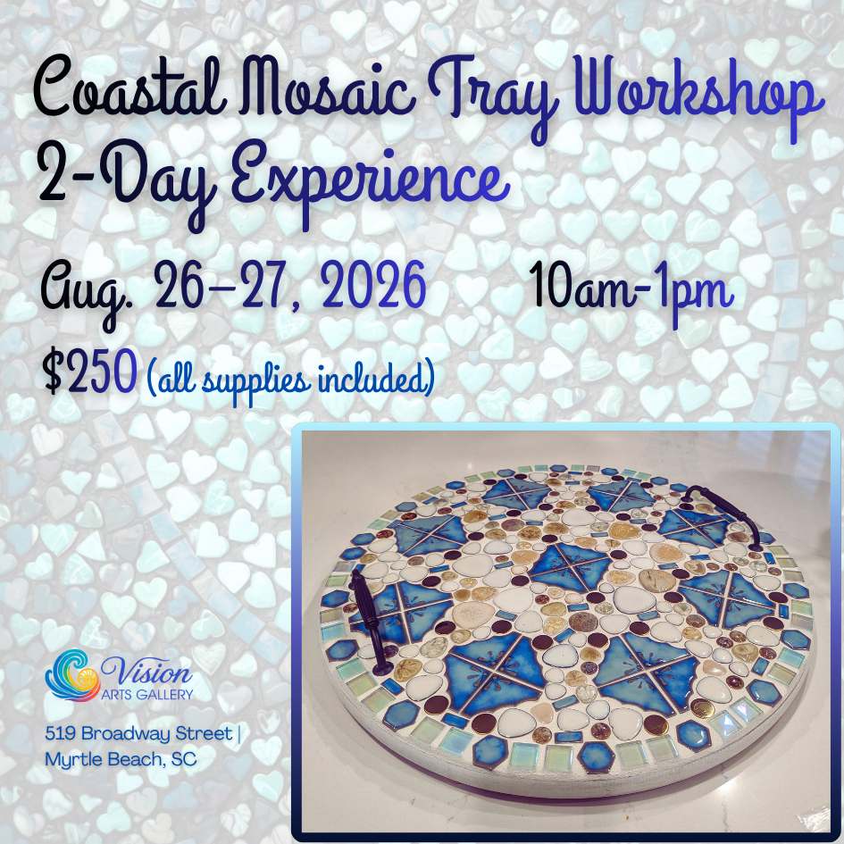 Coastal Mosaic Tray Workshop — 2-Day Experience