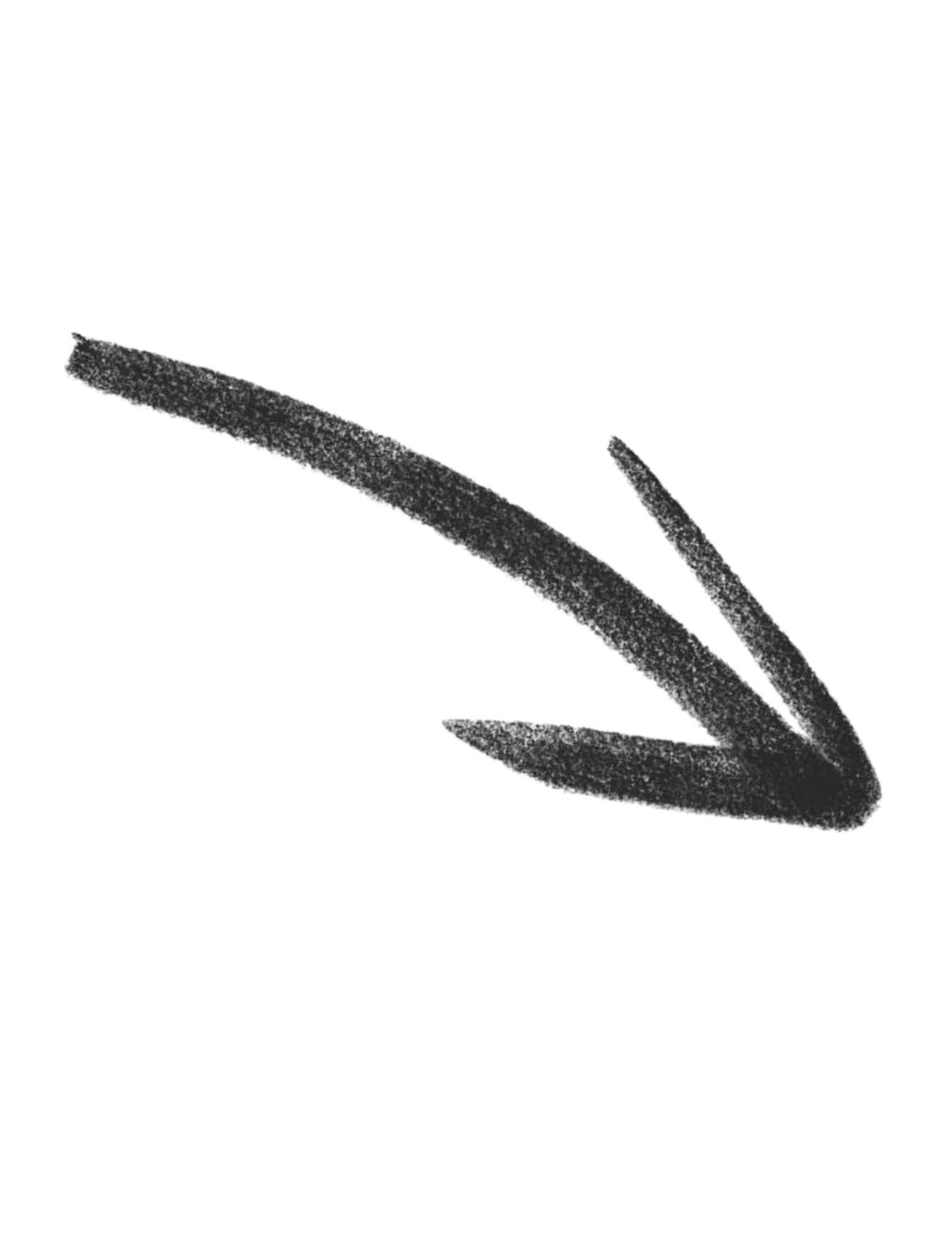 A black chalkboard with a large, downward-pointing arrow drawn on it in chalk.