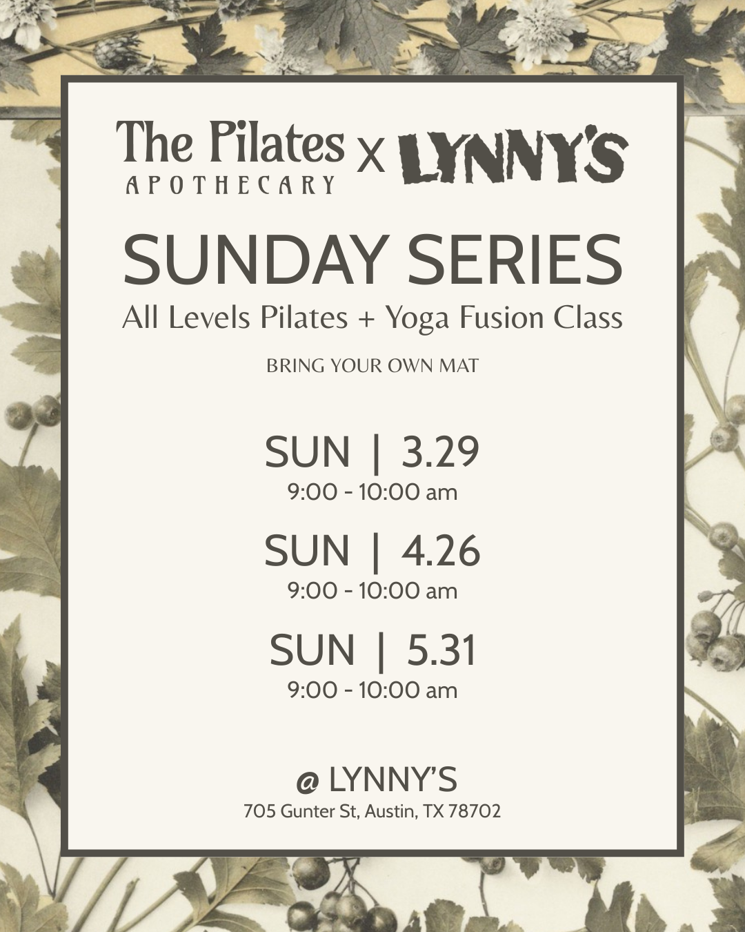 Pilates + Yoga Fusion at Lynnys!