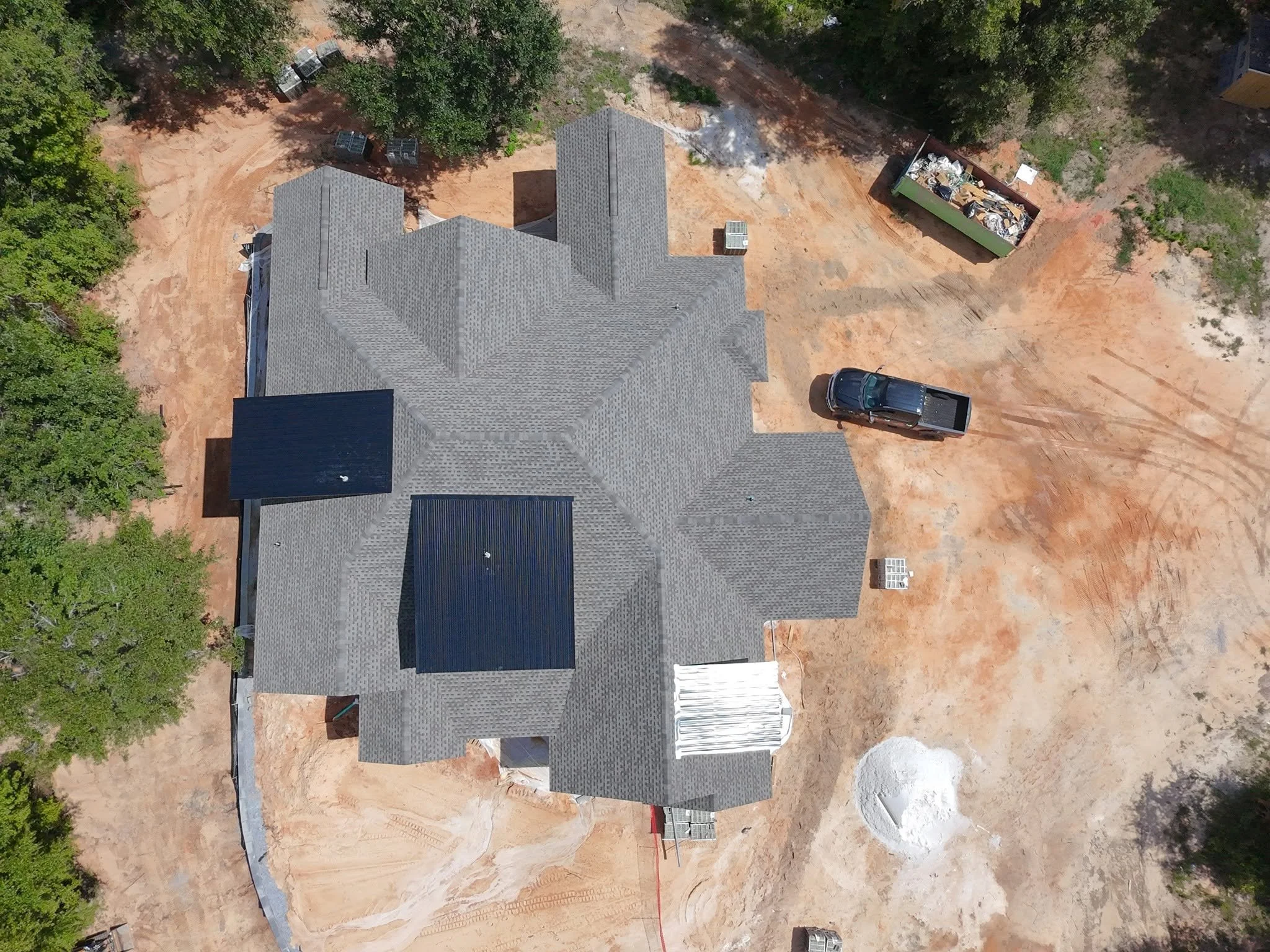 Aerial shot of a custom home we are building in Northwest Florida