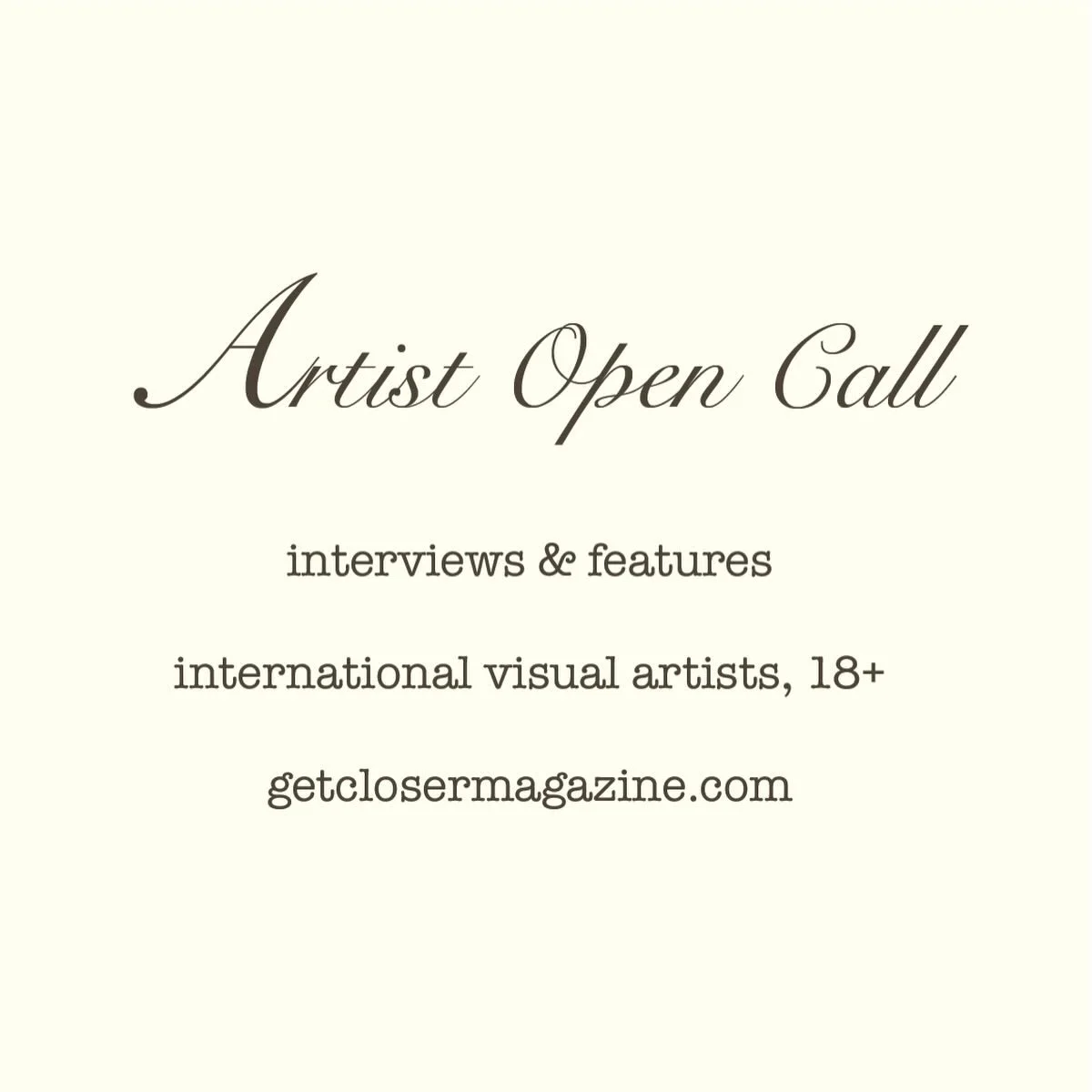 Submissions are open for our March issue! We are an international art magazine granting interviews and features to visual artists. Link in bio. Deadline: 03/13/26
.
.
.
.
.
.
.
.
#artistopencall #artsubmissions #artmagazine #artistopportunity #openca