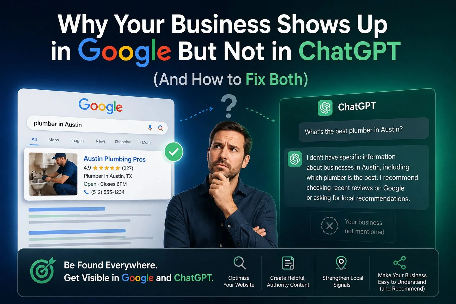 Why You Show Up in Google But Not ChatGPT