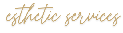 esthetics skincare and facials service header in cursive for adrouny village women's wellness in san jose